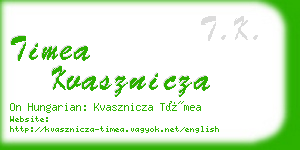 timea kvasznicza business card